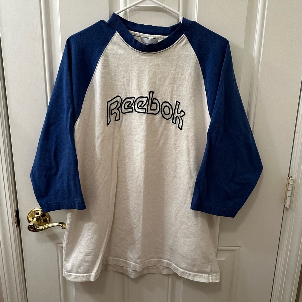 Y2K 💎 Reebok 3/4 sleeve embroidered shirt